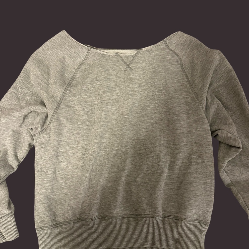American Eagle Outfitters Off The Shoulder Gray Sweatshirt